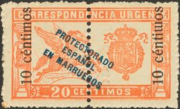 *66hea. 1920. 10 Cts Sobre 20 Cts Rojo. Variedad "M" DE CENTIMOS INVERTIDA. MAGNIFICO. Edifil 2013: 105 Euros - Other & Unclassified