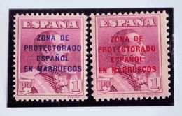 *NE7, NE8. 1923. 1 Pts Carmín Violeta (sobrecarga Azul) Y 1 Pts Carmín Violeta (sobrecarga Carmín). NO EMITIDOS. MAGNIFI - Altri & Non Classificati