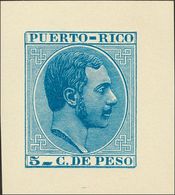 (*)65P. 1882. 5 Ctvos Azul. PRUEBA DE PUNZON. MAGNIFICA Y MUY RARA. - Andere & Zonder Classificatie