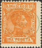 *40hcc. 1908. 15 Cts Sobre 1 Pts Naranja. CAMBIO DE COLOR EN LA SOBRECARGA, En Verde. MAGNIFICO. Edifil 2013: 75 Euros - Other & Unclassified