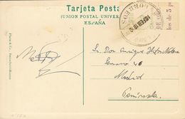 Sobre 56MP. 1910. 10 Cts Verde Sobre Borde De Hoja. Tarjeta Postal De RIO DE ORO A MADRID. Matasello RIO DE ORO / CORREO - Autres & Non Classés