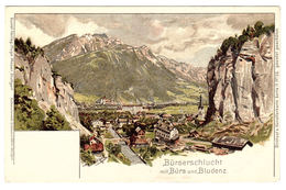 BÜRSERSCHLUCHT Mit BÜRS Und BLUDENS - Strützel's Kunstlerkarte Serie II, N° 33 - Ed. Hugo Moser, Stuttgart - Bludenz