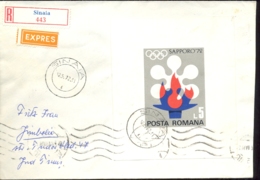 74483- SAPPORO'72 WINTER OLYMPIC GAMES, STAMPS ON REGISTERED COVER, 1972, ROMANIA - Winter 1972: Sapporo