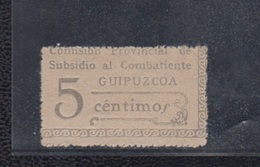 GUIPUZCOA.  EDIFIL 29 *.  5 CTS GRIS  COMISIÓN PROVINCIAL DE SUBSIDIO AL COMBATIENTE. - Emisiones Nacionalistas