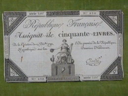 Bel Assignat 50 Livres émission Du 14 Décembre 1792 Cf Lafaurie N°164 Signé ANDRE - Assignats & Mandats Territoriaux