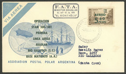 ARGENTINE ANTARCTICA: Cover Sent To Rio Gallegos On 6/FE/1965, With Cancel Of MATIENZO Antarctic Station, And Printed Ma - Lettres & Documents