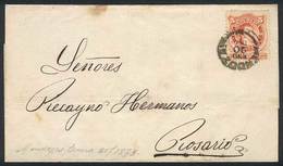 ARGENTINA: GJ.38, Franking A Folded Cover Sent To Rosario On 25/JA/1873, With MENDOZA Datestamp With Maltese Cross, VF! - Briefe U. Dokumente