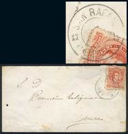 ARGENTINA: GJ.38, Franking A Cover With The Rare Double Circle "SAN RAFAEL - MENDOZA" Cancel Without Date, Fine Quality! - Briefe U. Dokumente