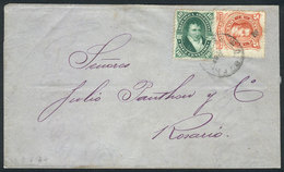 ARGENTINA: Folded Cover Franked With GJ.38 + 39, Sent From Buenos Aires To Rosario On 6/DE/1872, VF! - Briefe U. Dokumente