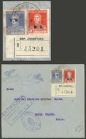 ARGENTINA: Registered Cover Sent From Saladillo To Bahía Blanca On 29/AP/1924, Franked With 5c. San Martín With Period + - Dienstzegels