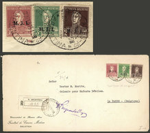 ARGENTINA: Cover Sent From Buenos Aires To Belgium On 9/FE/1935, With Postage Combining Stamps With "M.J.I." Ovpt With S - Dienstzegels
