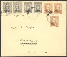 ARGENTINA: Official Cover Sent From Rosario To Ramallo On 2/FE/1943, With MIXED POSTAGE Of 15c. (official + Department S - Dienstzegels