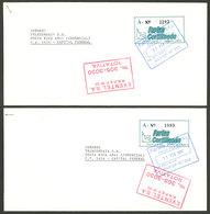 ARGENTINA: FARLEN POST S.R.L.: 2 Covers Used On 17/FE/1997, With Marks Of This Post, They Also Bear Handstamps Of EVENTE - Sonstige & Ohne Zuordnung