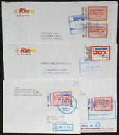 ARGENTINA: PRONTO BOX: 4 Covers Used In 1999 With Labels Of This Post, VF Quality - Sonstige & Ohne Zuordnung