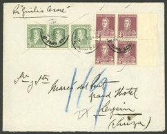 ARGENTINA: Circa 1926: Buenos Aires - Switzerland, Cover Franked With 3c. Post Centenary Strip Of 3 + 4c. San Martin W/o - Lettres & Documents