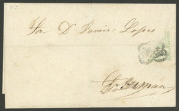 ARGENTINA: Folded Cover Sent To Tucumán Franked With Diagonal Bisect 10c. Confederation (GJ.2) Used As 5c., With Wreathe - Briefe U. Dokumente