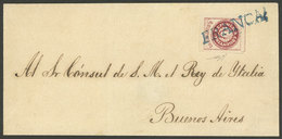 ARGENTINA: Folded Cover Sent To The "Consul Of The King Of Italy In Buenos Aires), Franked With 5c. Escudito W/o Accent  - Briefe U. Dokumente