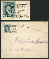 ARGENTINA: Cover Sent To Italy On 15/JUL/1879, Franked By GJ.50 With Rectangular Datestamp Of SANTA FE Perfectly Applied - Lettres & Documents