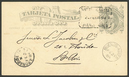 ARGENTINA: 4c. Lettercard Sent To Buenos Aires On 20/FE/1884, With Datestamp Of MARTÍN GARCÍA (Buenos Aires), VF Quality - Briefe U. Dokumente
