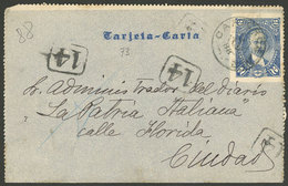 ARGENTINA: Kidd 2c. Lettercard Used In Buenos Aires On 4/AU/1888, Interesting "Buzón 14" Marks, VF Quality" - Briefe U. Dokumente