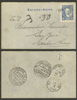 ARGENTINA: 2c. Kidd Lettercard Sent From Buenos Aires To San José (Costa Rica) On 1/JA/1889, Due Marking, With Transit M - Briefe U. Dokumente