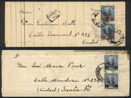 ARGENTINA: GJ.133 + 134, In PAIRS Franking Wrappers For Printed Matter Used In August In September 1890. These Stamps Ar - Briefe U. Dokumente