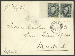 ARGENTINA: 6/JUL/1892: Buenos Aires - Madrid, Cover Front With Pair 6c. Sarmiento (GJ.108), VF Quality - Briefe U. Dokumente