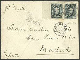 ARGENTINA: 6/JUL/1892: Buenos Aires - Madrid, Cover Front With Pair 6c. Sarmiento (GJ.108), VF Quality - Brieven En Documenten