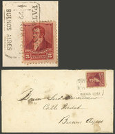 ARGENTINA: 22/NO/1892: Buenos Aires, Franked With 5c. Rivadavia, With Rectangular Datestamp Of "PATAGONES - BUENOS AIRES - Briefe U. Dokumente