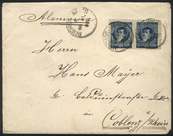 ARGENTINA: Cover Sent From Buenos Aires To Germany On 31/MAR/1893 Franked With 24c. (pair GJ.144), VF! - Briefe U. Dokumente