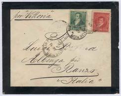 ARGENTINA: Mourning Cover Franked By GJ.139 + 143, Sent From Buenos Aires To Italy On 8/AP/1896 By Steamship "Vitoria",  - Briefe U. Dokumente