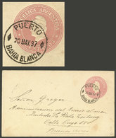 ARGENTINA: Stationery Envelope Sent To Buenos Aires On 20/MAY/1897, Cancelled "PUERTO - BAHIA BLANCA", VF Quality" - Lettres & Documents