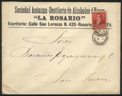 ARGENTINA: Commercial Envelope Of "La Rosario Distillery", Franked With 5c. Of The "3 Proceres" Issue, And Sent From Ros - Lettres & Documents