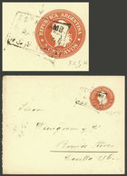 ARGENTINA: 5c. Stationery Envelope Sent To Buenos Aires In SE/1899, With Rectangular Datestamp "ESTAF. AMB. F.C.S. Nº43" - Briefe U. Dokumente