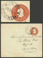 ARGENTINA: 5c. Stationery Envelope Sent To Buenos Aires On 13/JA/1901, Datestamped In HINOJO (Buenos Aires), Small Tear - Briefe U. Dokumente