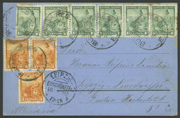 ARGENTINA: PC Sent From Buenos Aires To Leipzig (Germany) On 19/JA/1902, Franked With 6x 1c. And 3x 3c. Seated Liberty ( - Briefe U. Dokumente