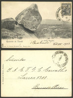 ARGENTINA: PC With View Of The Moving Rock Of Tandil, Sent From Tandil To Buenos Aires On 3/FE/1903, Franked With 2c. Se - Lettres & Documents