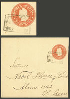 ARGENTINA: 5c. Stationery Envelope Sent To Buenos Aires (circa 1905) With Rectangular Datestamp Of Traveling PO, VF Qual - Briefe U. Dokumente