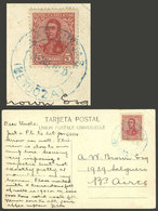 ARGENTINA: PC Sent To Buenos Aires (circa 1908) Franked With 5c. San Martín, Datestamped In LAS CUEVAS (Mendoza), VF Qua - Briefe U. Dokumente