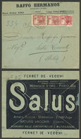 ARGENTINA: Cover Sent From Buenos Aires To Italy In SE/1905, Franked With 45c., With Advertising For Spirit, Minor Fault - Briefe U. Dokumente