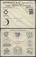 ARGENTINA: Cover With Advertising On Front And Back For "Factory Of Espadrilles" (train, Eagle, Tiger, Bull Etc.), Frank - Briefe U. Dokumente