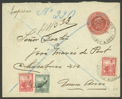 ARGENTINA: 24/OC/1924: San Isidro - Buenos Aires, Express 5c. Stationery Envelope, Uprated With 2x 5c. And 15c. Seated L - Briefe U. Dokumente