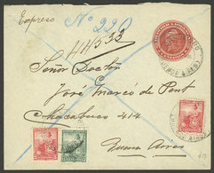 ARGENTINA: 24/OC/1924: San Isidro - Buenos Aires, Express 5c. Stationery Envelope, Uprated With 2x 5c. And 15c. Seated L - Brieven En Documenten