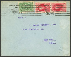 ARGENTINA: Cover Sent From Buenos Aires To New York On 15/AU/1910, Franked With 3c. And 2x 5c. Centenary Of 1810 Revolui - Brieven En Documenten