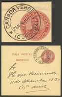 ARGENTINA: ½c. Wrapper Sent To Buenos Aires On 24/NO/1911, With Datestamp Of CAÑADA VERDE (Córdoba), VF Quality - Briefe U. Dokumente