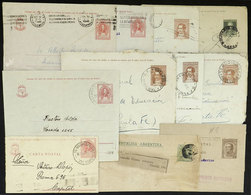 ARGENTINA: 11 Used Postal Stationeries, With Interesting Cancels - Brieven En Documenten