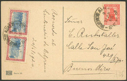 ARGENTINA: PC Used In Buenos Aires On 21/JUN/1920, Franked With 2c. And 2x 5c. Centenary Of Belgrano (total 12c.), VF Qu - Briefe U. Dokumente