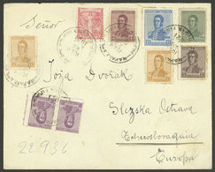 ARGENTINA: 22/NO/1921: Rafaela (Santa Fe) - Czechoslovakia, Cover With Colorful 36c. Postage, VF Quality - Brieven En Documenten