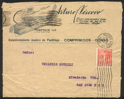 ARGENTINA: Front Of A Commercial Cover With Advertising For "VOLPI CANDIES", Franked With 5c. And Sent From Buenos Aires - Brieven En Documenten