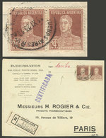 ARGENTINA: Cover With Advertising Corner Card, Sent By Registered Mail From Buenos Aires To Paris On 13/NO/1923, Franked - Briefe U. Dokumente